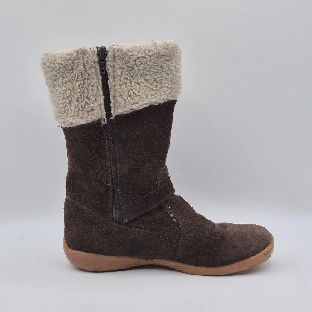 Merrell Mimosa Harvest Waterproof Boots Kids Size‎ 3 Brown Suede Faux Fur J95508